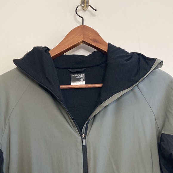 Icebreaker Jacket Womens XS Gray Coriolis Hooded Windbreaker Merino Wool Mesh - Picture 5 of 16